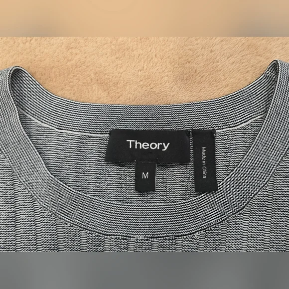 Theory Ribbed Matte Viscose Long Sleeve Sweater Dress Gray Size M, Midi, Office - Picture 6 of 7